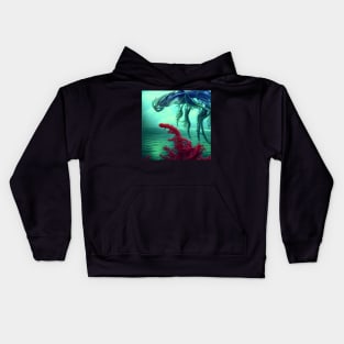 Imaginary Artwork Of Colorful Sea Plants Kids Hoodie